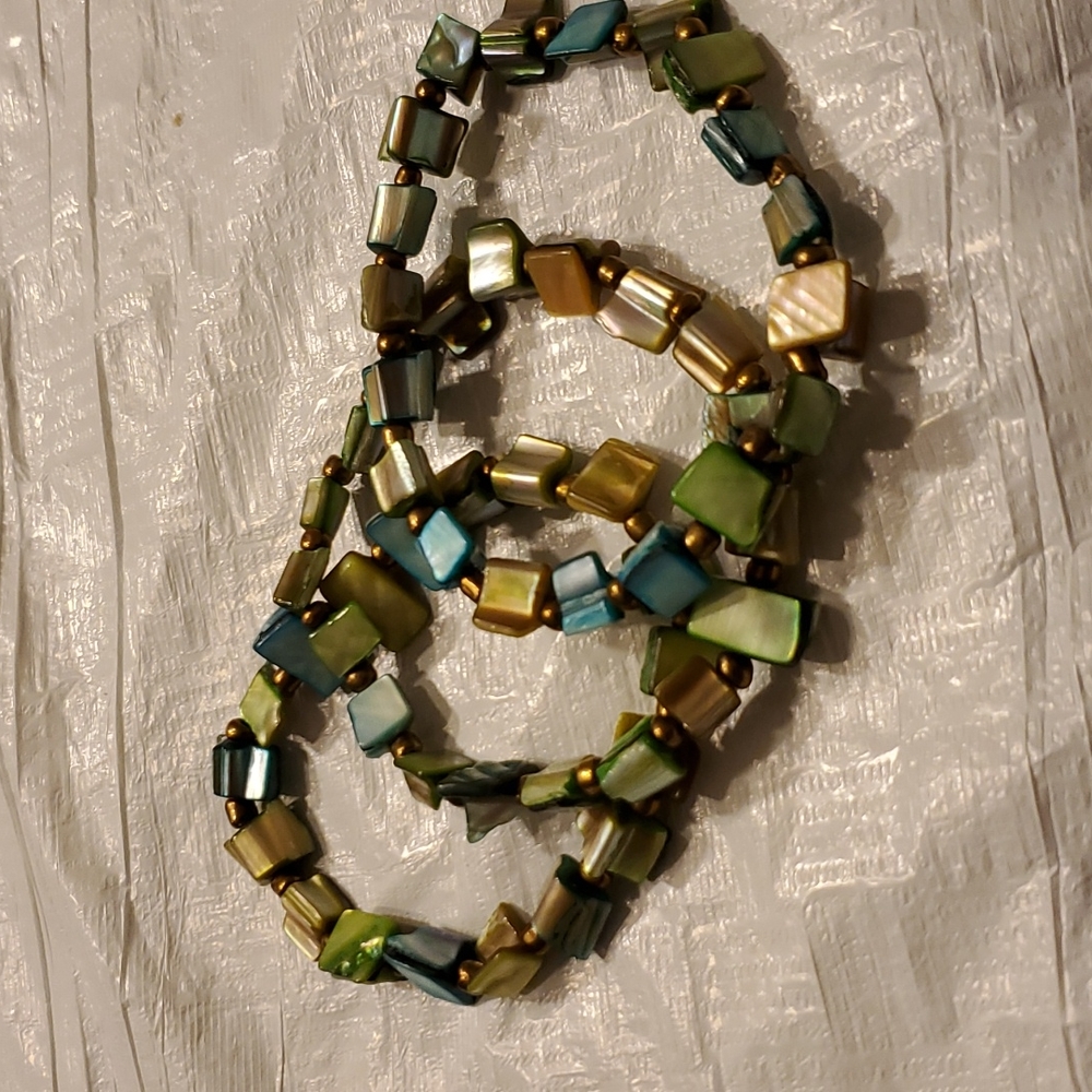 Stretchy Green Blue Bracelets